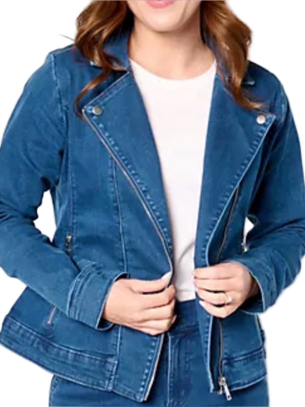 304. NWT WOMENS DENIM + COMPANY 1X DETAIL JACKET